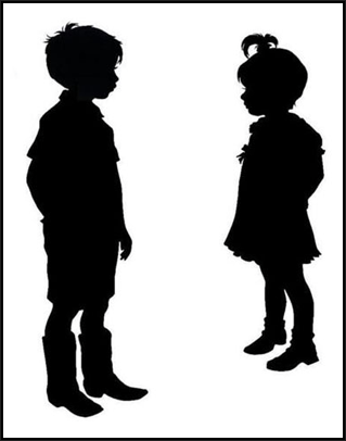 Children Sitting Silhouette